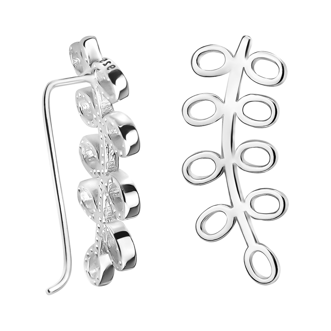 Blatt Ohrstecker in 925 Silber