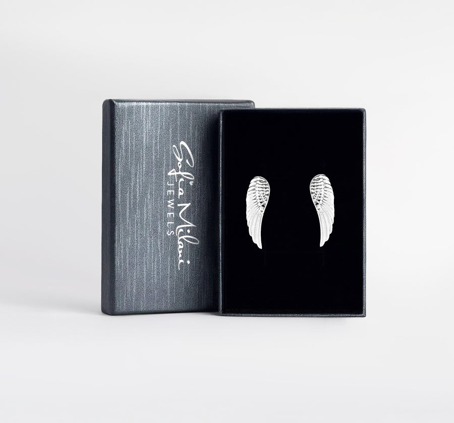 Flügel Ohrklemme in 925 Silber