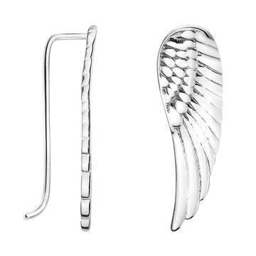 Flügel Ohrklemme in 925 Silber
