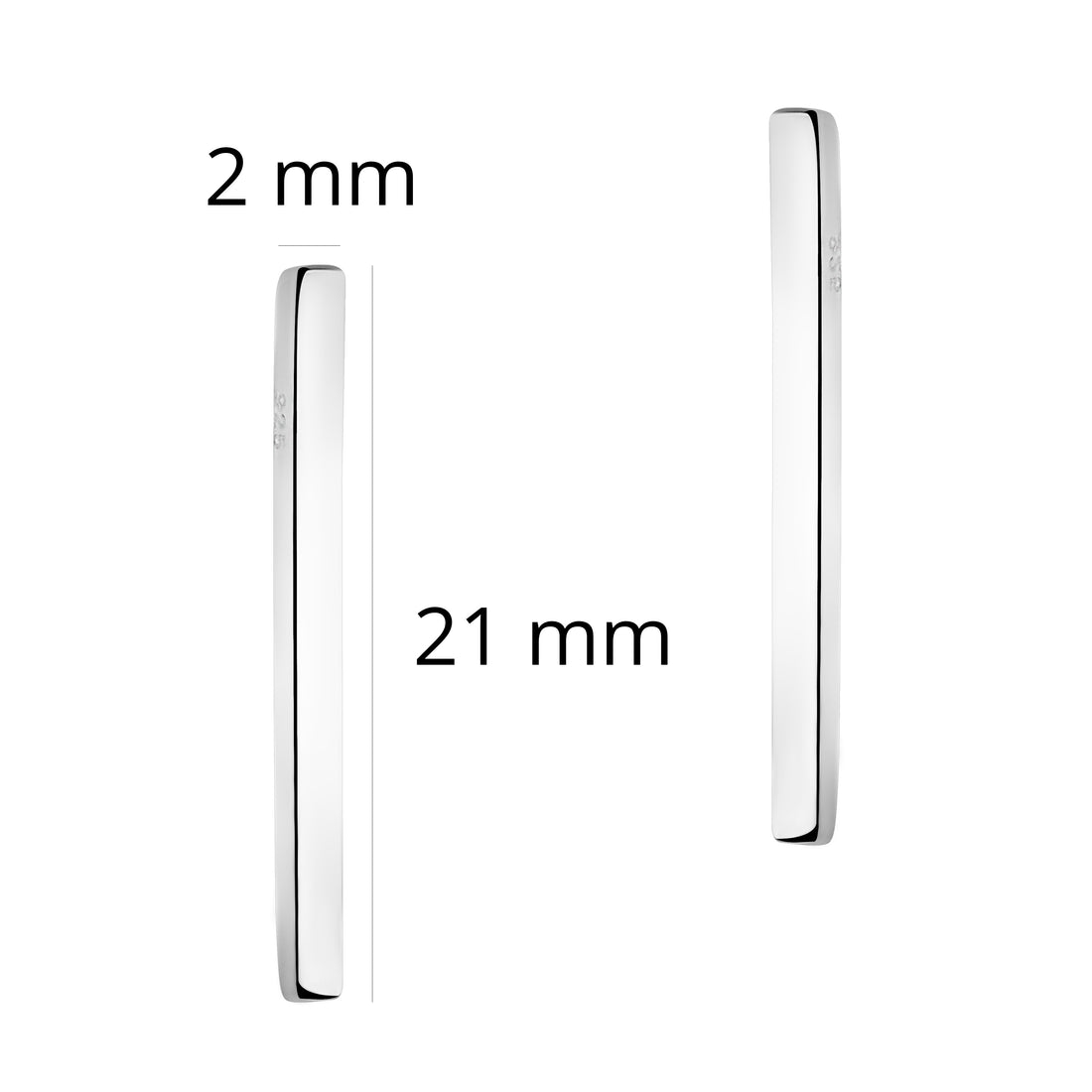 Stab Ohrklemme in 925 Silber