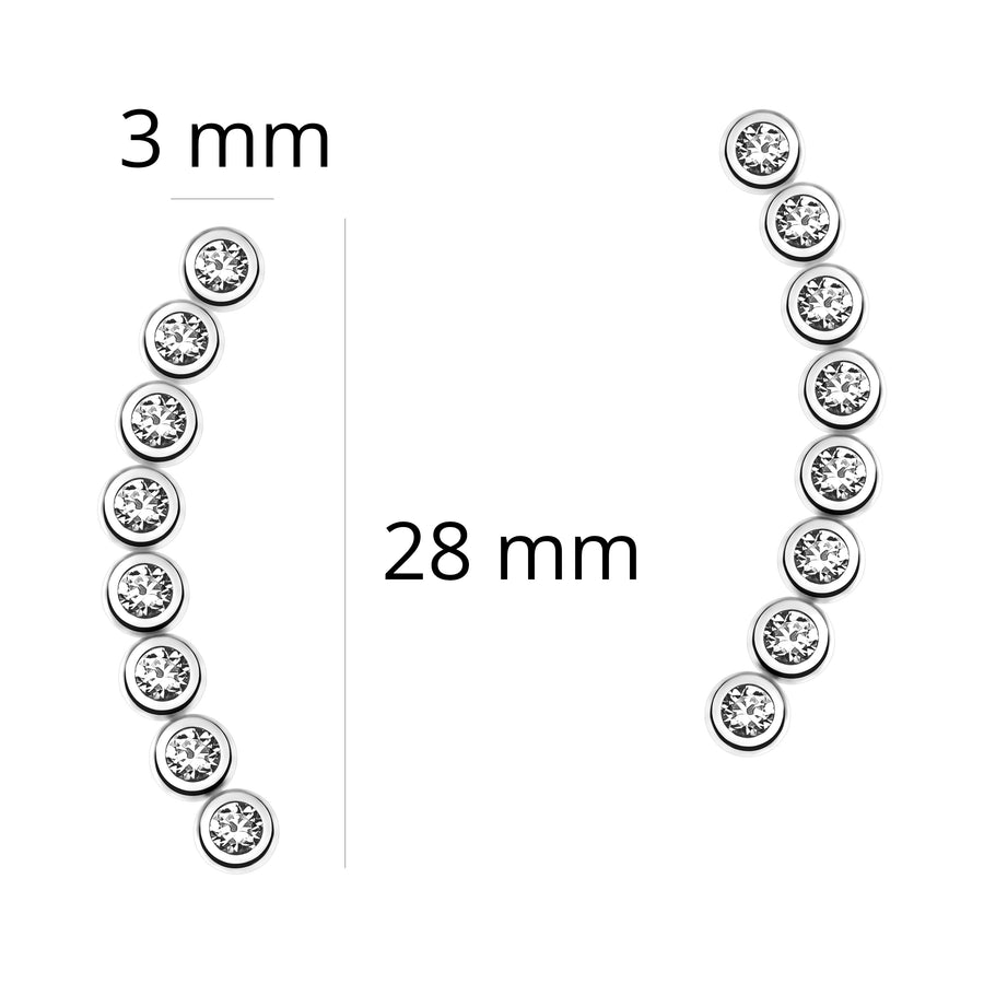 Kreis Ohrklemme in 925 Silber