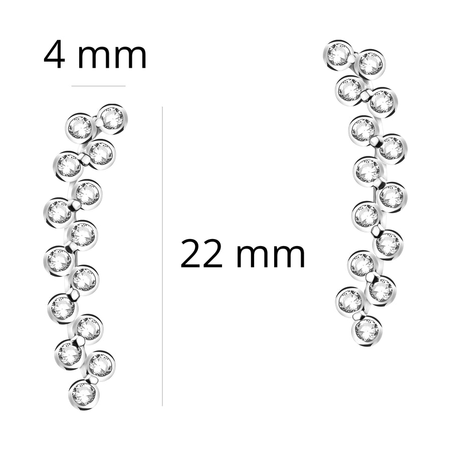 Kreis Ohrklemme in 925 Silber
