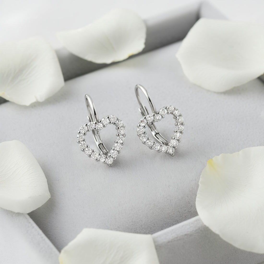 Herz Ohrhänger in 925 Silber