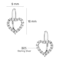 Herz Ohrhänger in 925 Silber