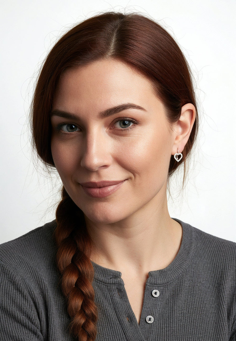 Herz Ohrhänger in 925 Silber