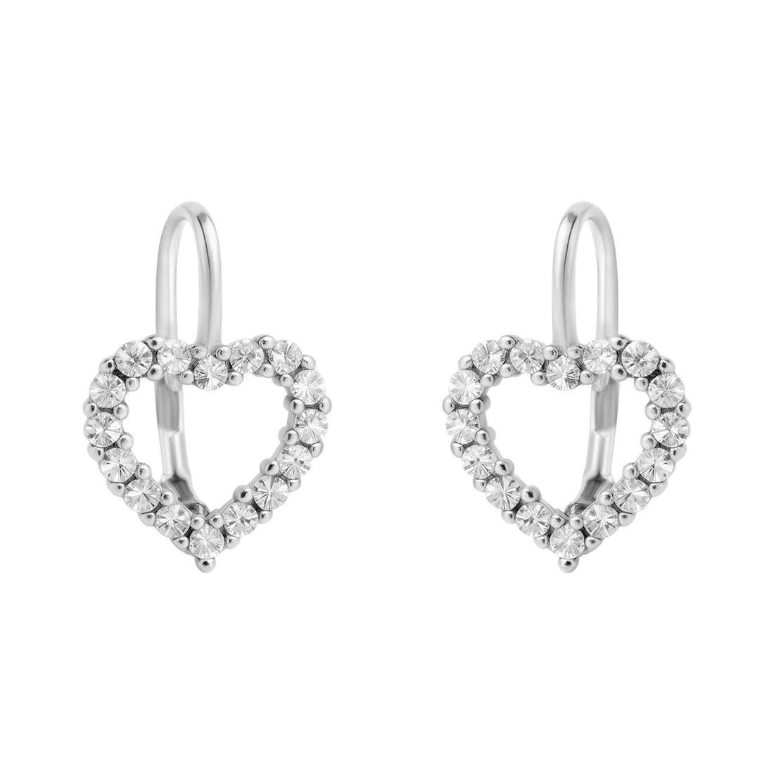 Herz Ohrhänger in 925 Silber