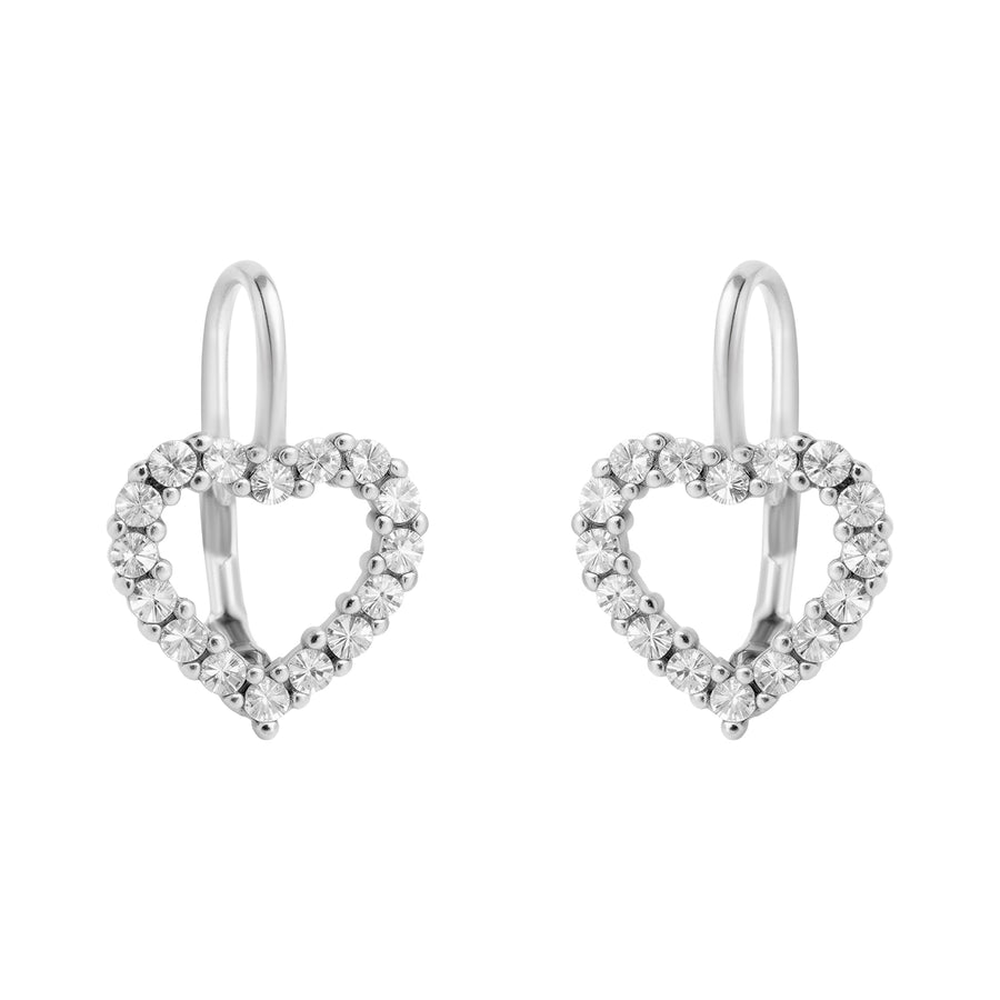 Herz Ohrhänger in 925 Silber