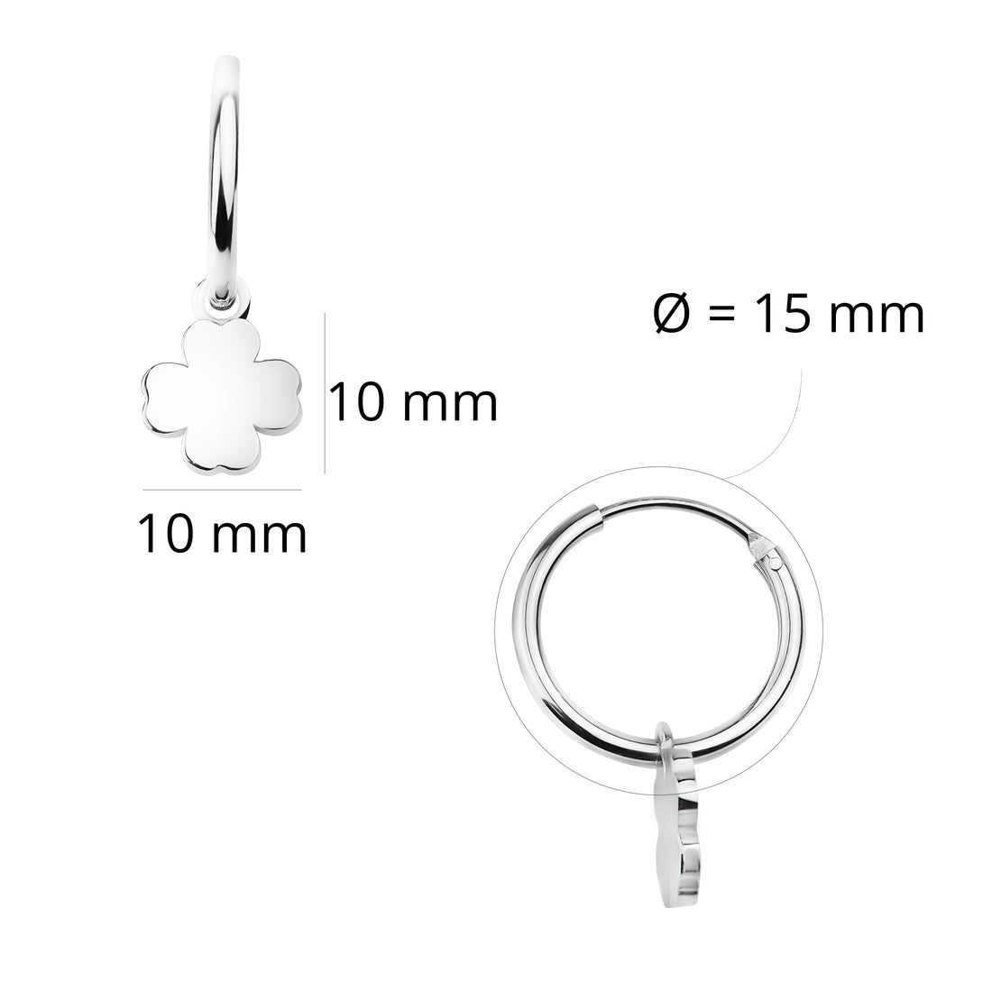 Blatt Creolen in 925 Silber