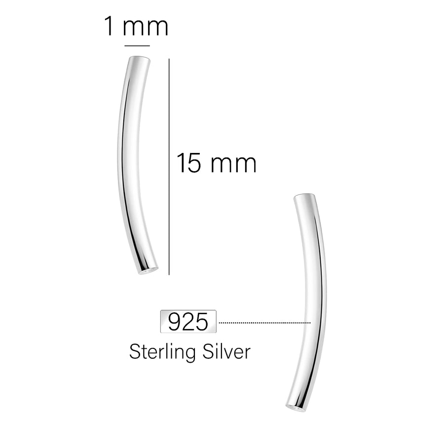 Maßenansicht von Stab Ohrstecker in 925 Silber von Sofia Milani - E0724