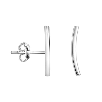 Haupt- und Seitenansicht von Stab Ohrstecker in 925 Silber von Sofia Milani - E0724
