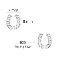 Maßenansicht von Hufeisen Ohrstecker in 925 Silber von Sofia Milani - E0728