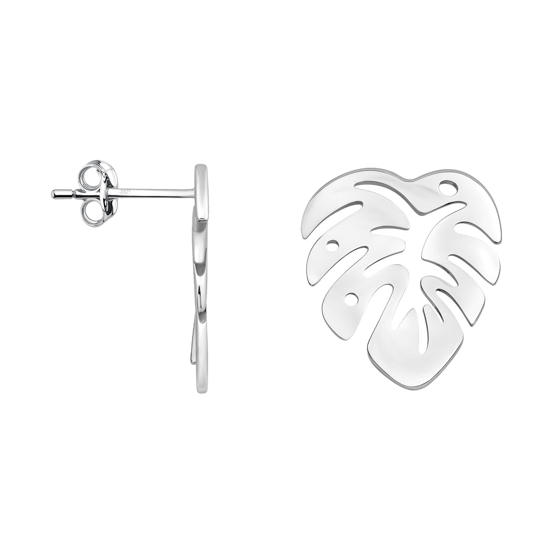 Blatt Ohrstecker in 925 Silber