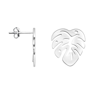 Blatt Ohrstecker in 925 Silber