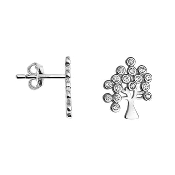 Baum Ohrstecker in 925 Silber