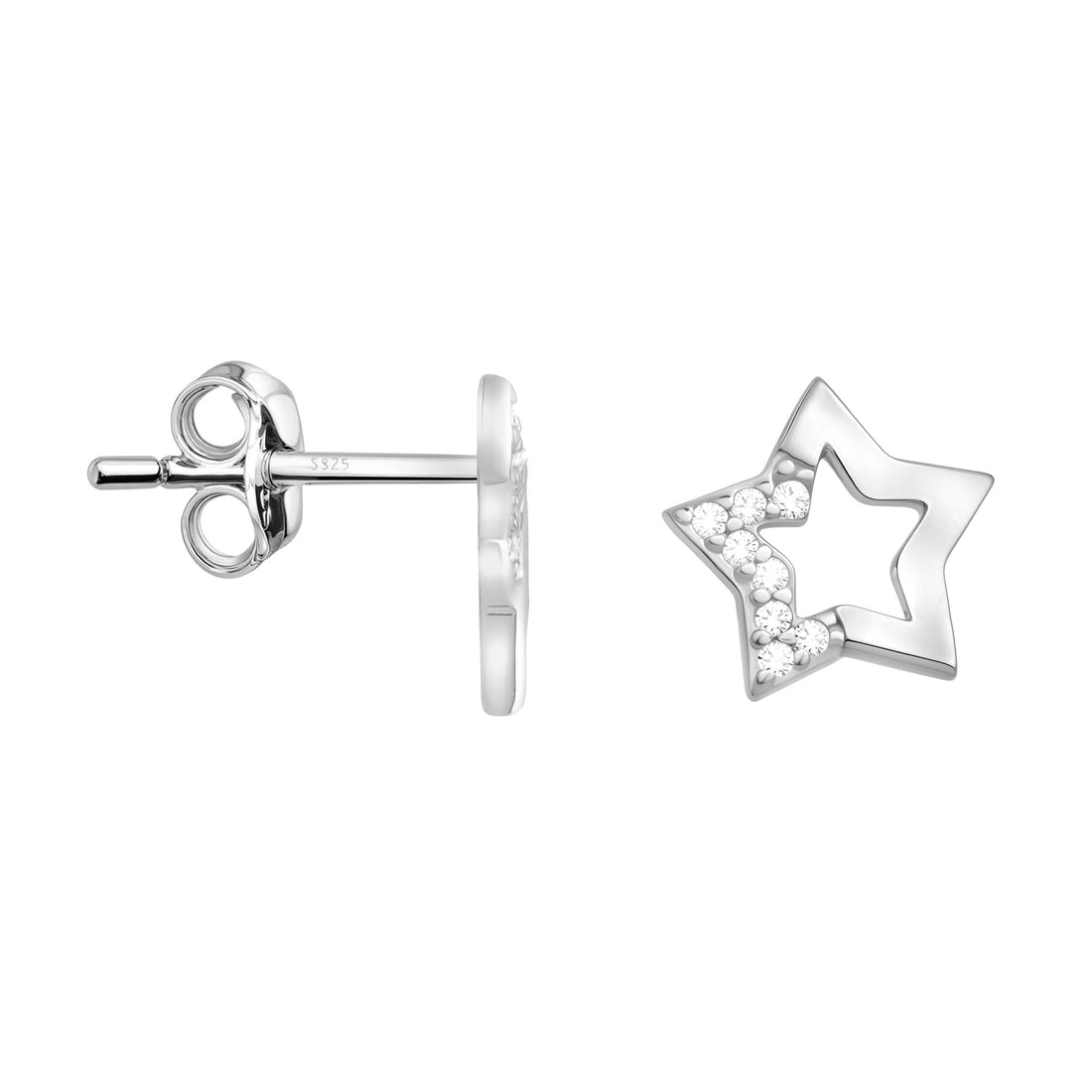 Stern Ohrstecker in 925 Silber
