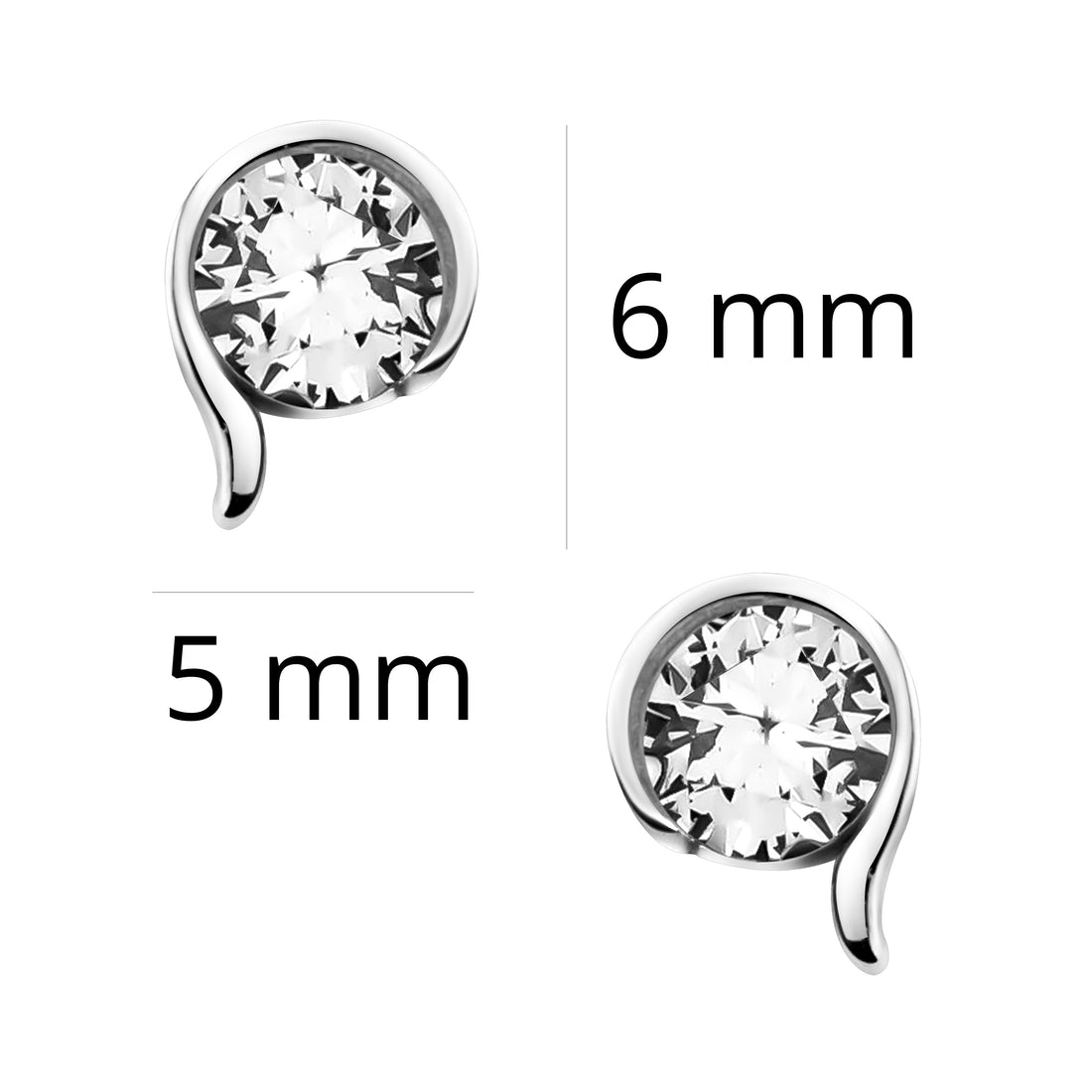 Kreis Ohrstecker in 925 Silber