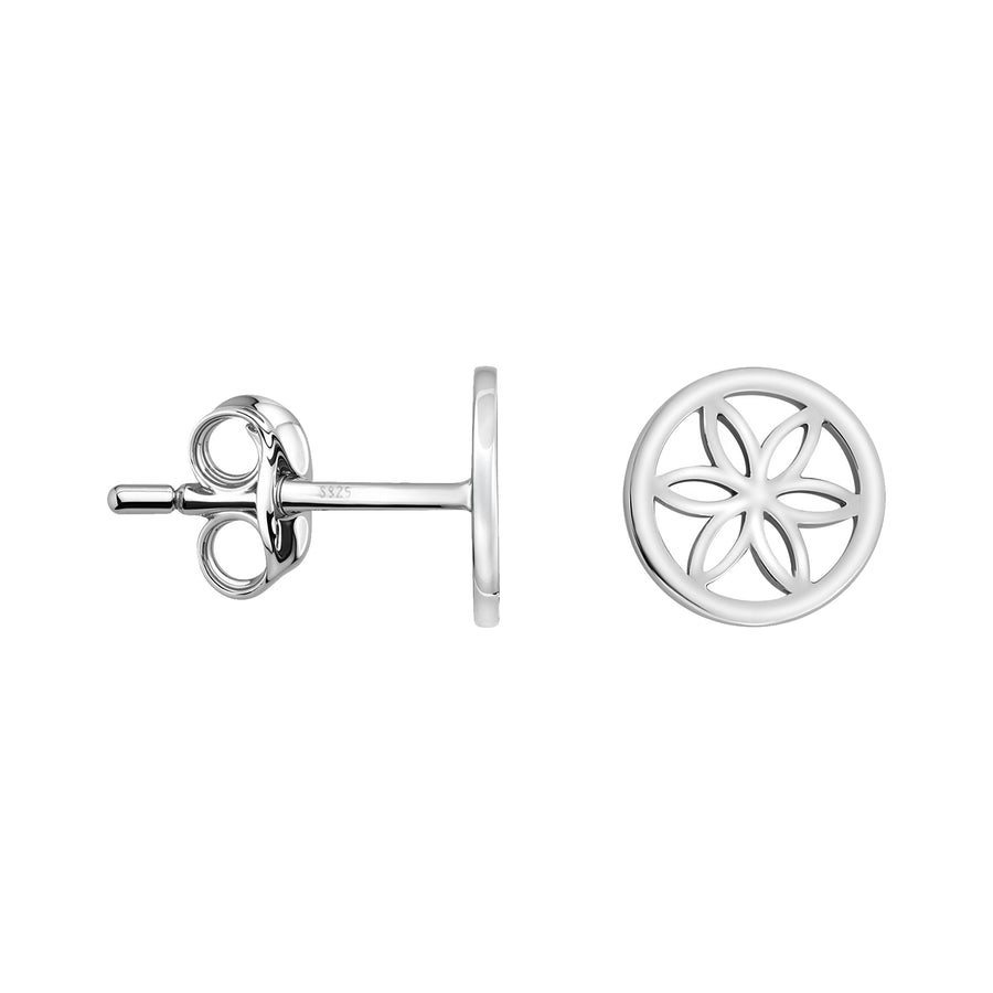 Blume Ohrstecker in 925 Silber