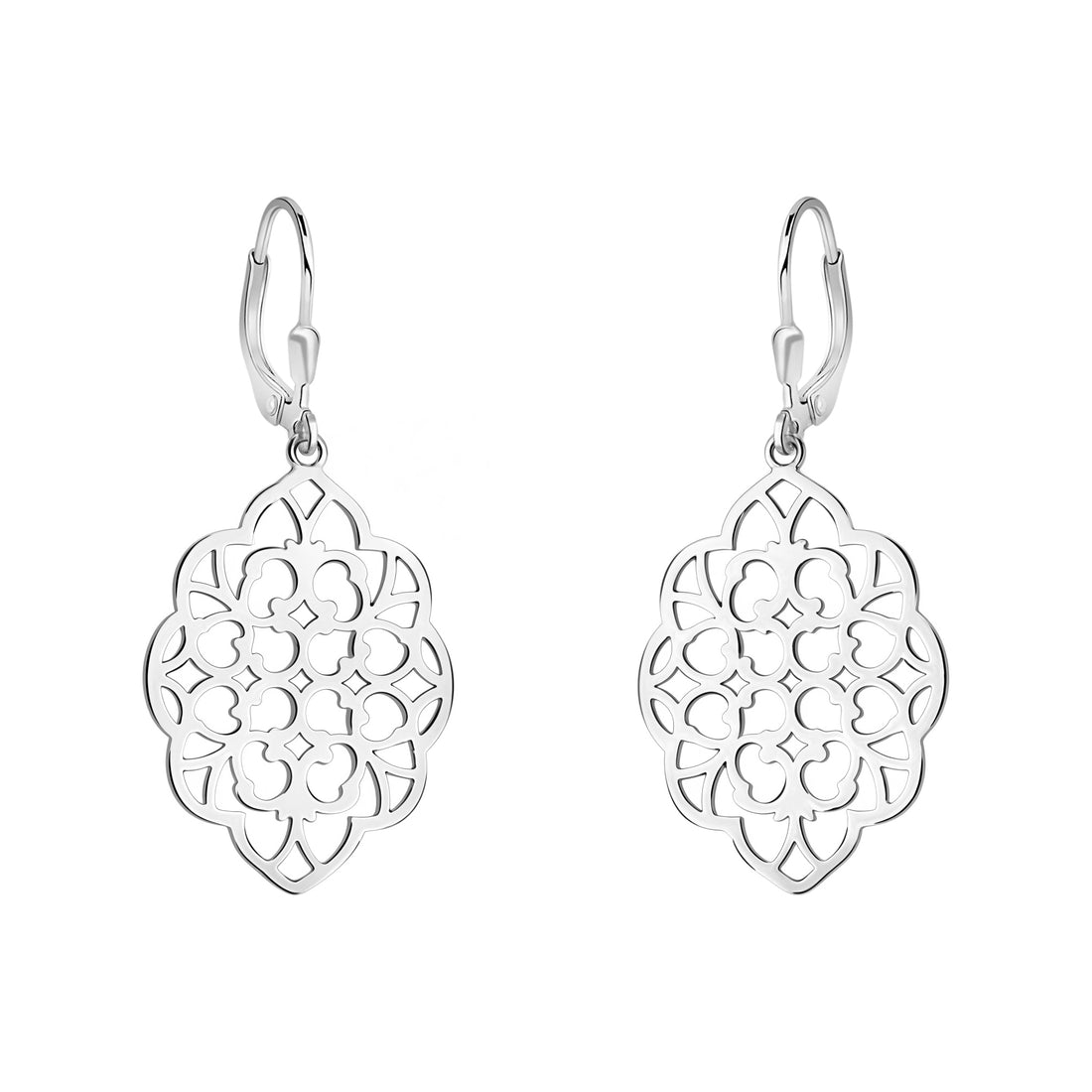 Blume Ohrhänger in 925 Silber