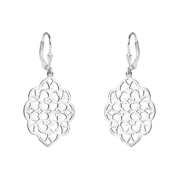 Blume Ohrhänger in 925 Silber