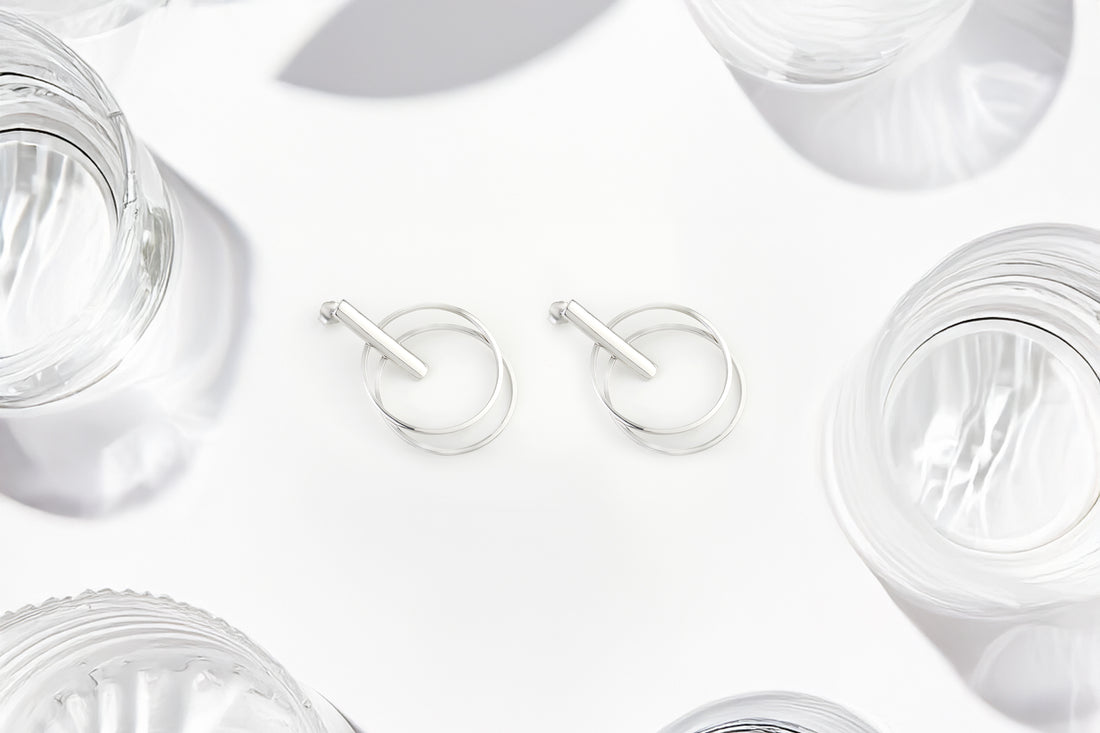 Kreis Ohrstecker in 925 Silber