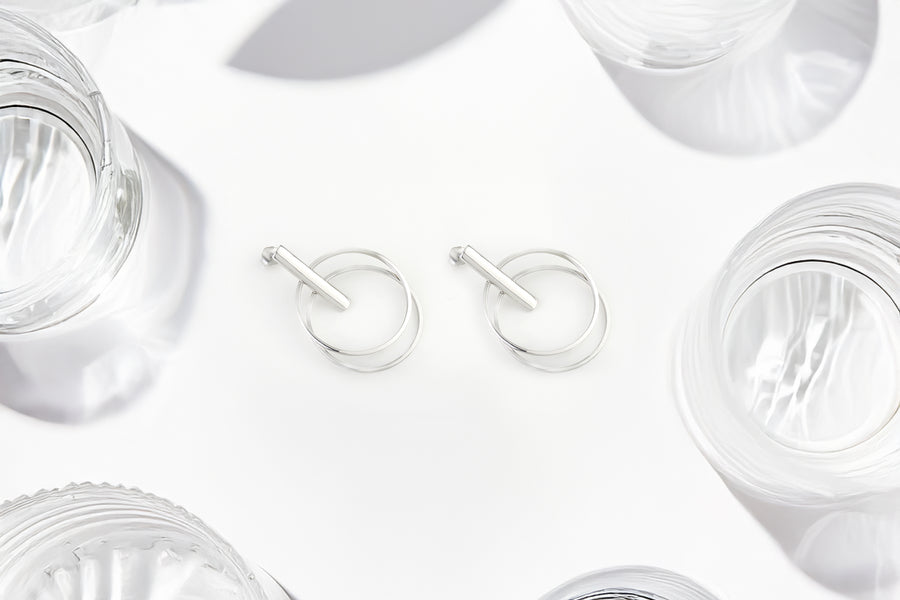 Kreis Ohrstecker in 925 Silber