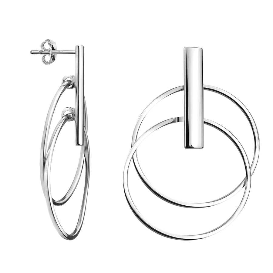 Kreis Ohrstecker in 925 Silber