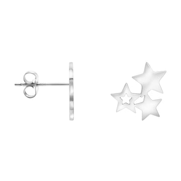 Haupt- und Seitenansicht von Stern Ohrstecker in 925 Silber von Sofia Milani - E0749