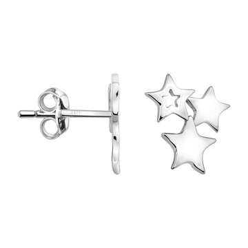 Haupt- und Seitenansicht von Stern Ohrstecker in 925 Silber von Sofia Milani - E0749