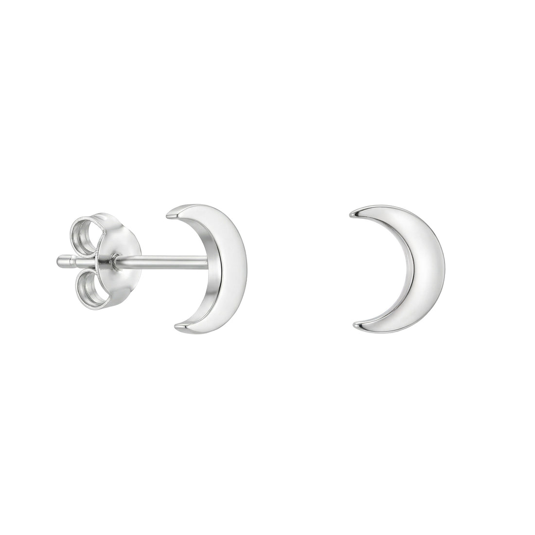Mond Ohrstecker in 925 Silber