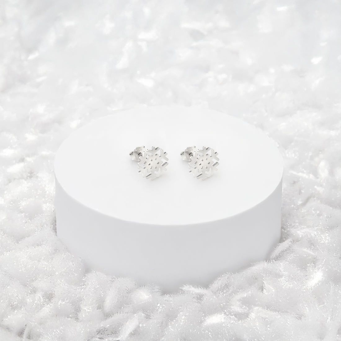 Schneeflocke Ohrstecker in 925 Silber
