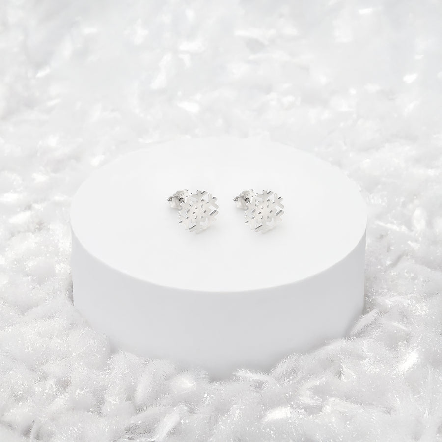 Schneeflocke Ohrstecker in 925 Silber