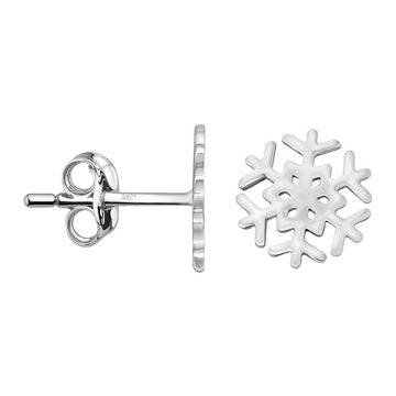 Schneeflocke Ohrstecker in 925 Silber