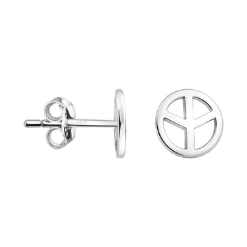 Haupt- und Seitenansicht von Peace Ohrstecker in 925 Silber von Sofia Milani - E0756