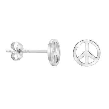 Haupt- und Seitenansicht von Peace Ohrstecker in 925 Silber von Sofia Milani - E0756