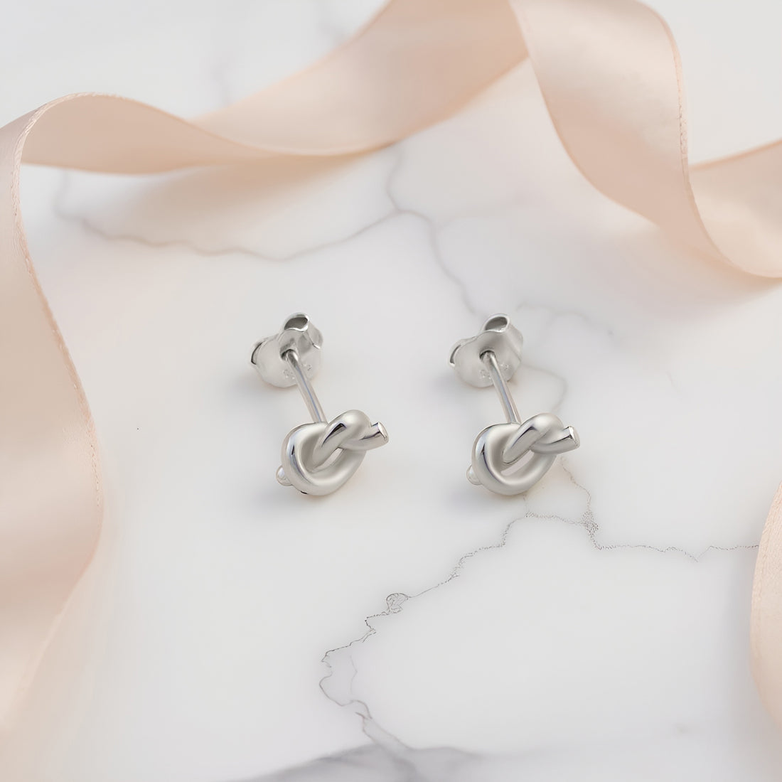 Herz Ohrstecker in 925 Silber