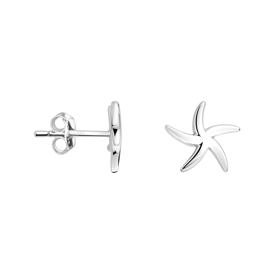 Haupt- und Seitenansicht von Stern Ohrstecker in 925 Silber von Sofia Milani - E0765