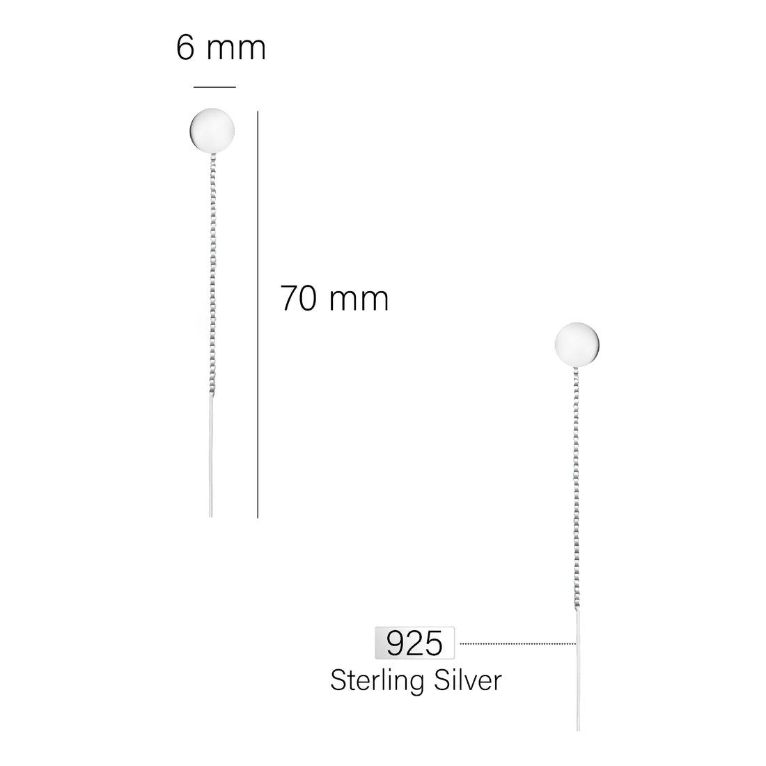 Kreis Ohrhänger in 925 Silber