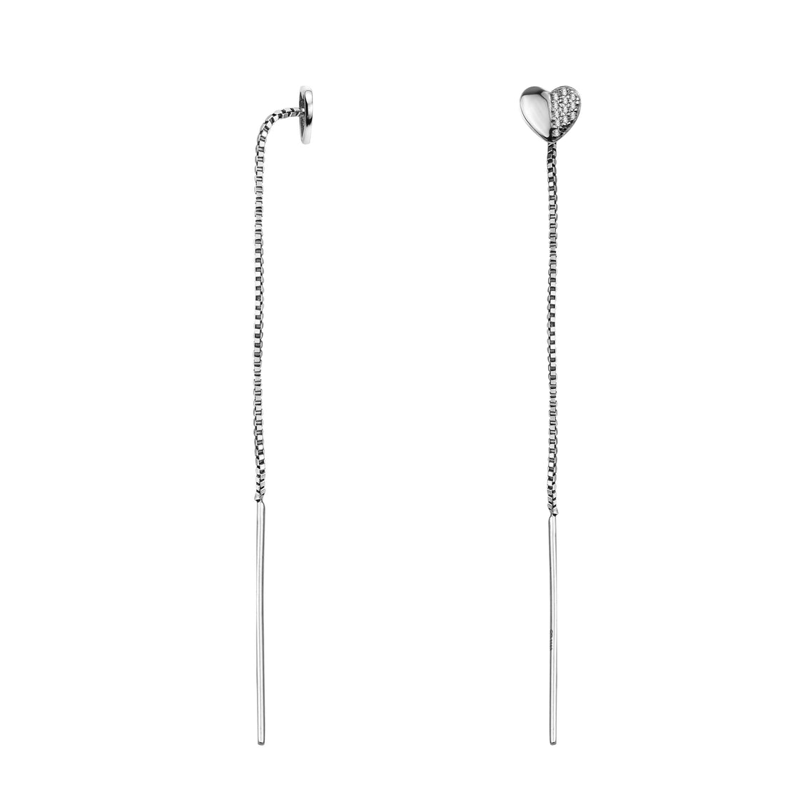 Herz Ohrhänger in 925 Silber