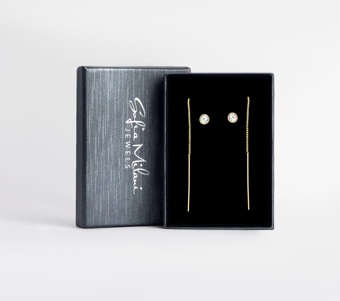 Boxansicht von Stab Durchzieher in 925 Silber von Sofia Milani - E0773