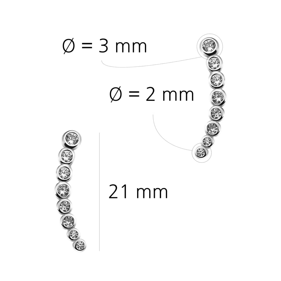 Gebogen Ohrklemme in 925 Silber