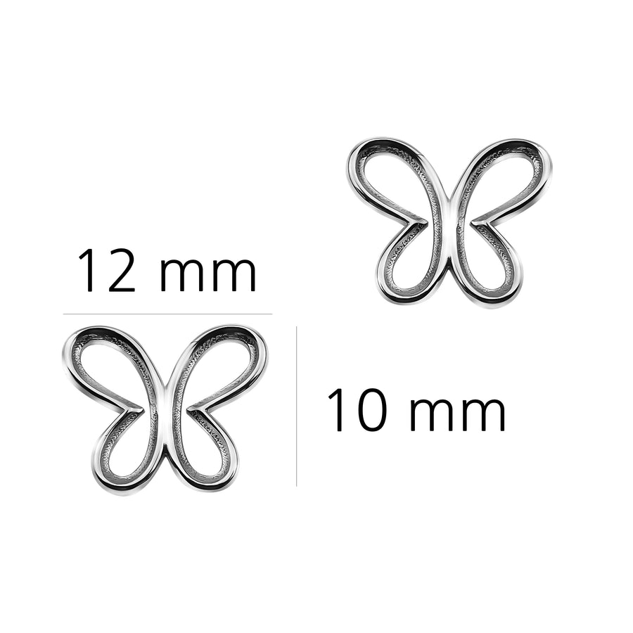 Schmetterling Ohrstecker in 925 Silber