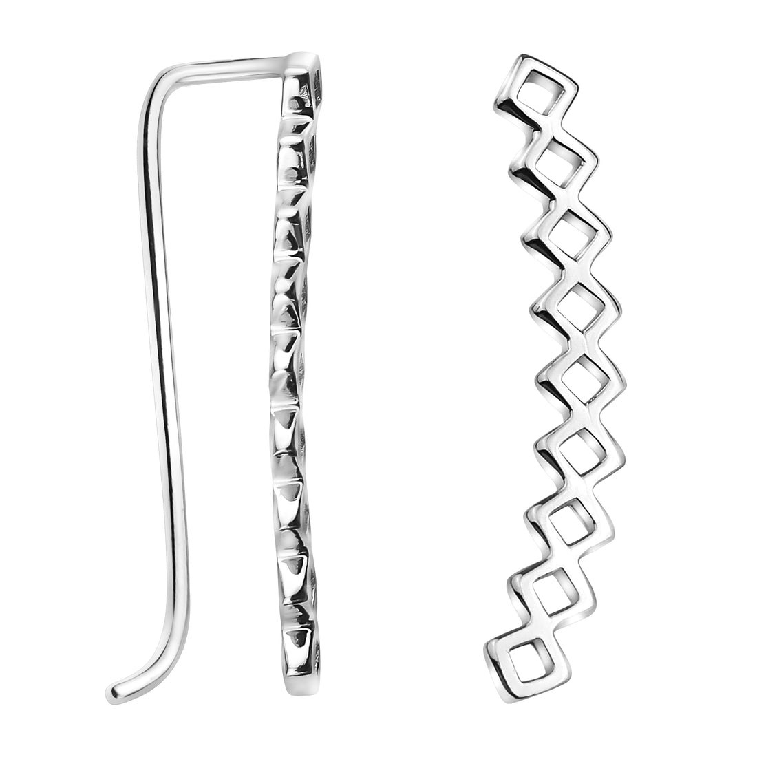 Gebogen Ohrklemme in 925 Silber