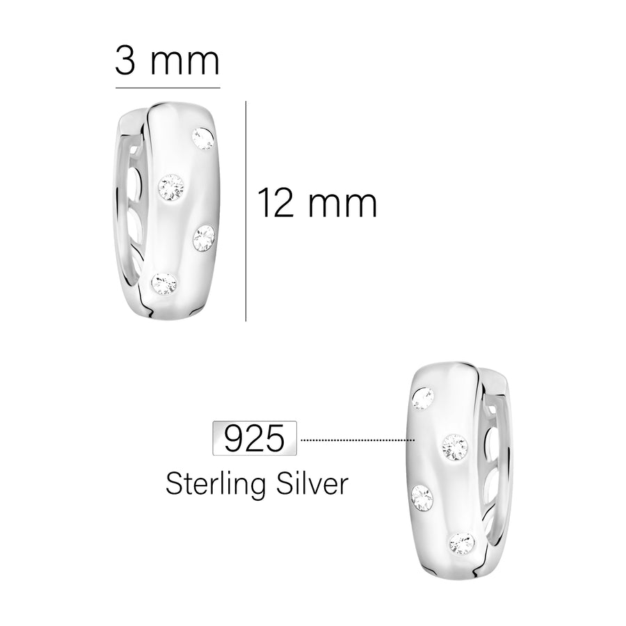 Maßenansicht von Creolen Creolen in 925 Silber von Sofia Milani - E0784