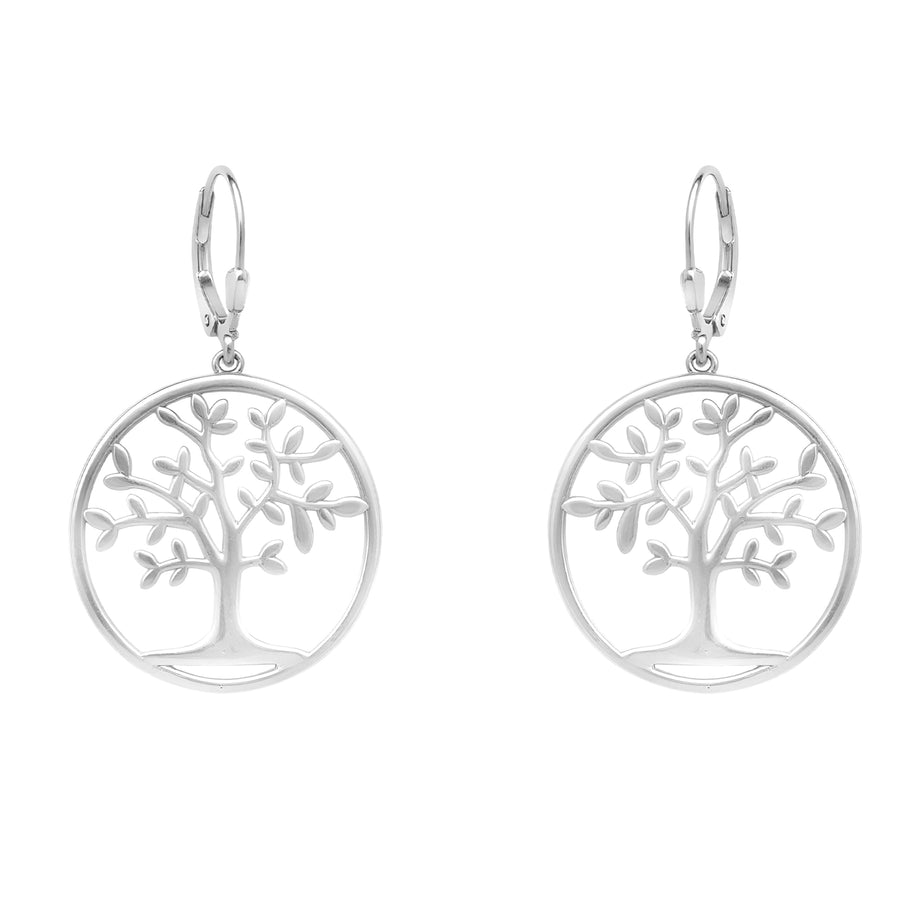 Baum Ohrhänger in 925 Silber
