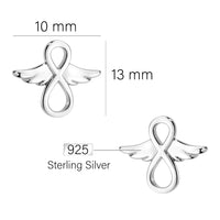 Maßenansicht von Engel Ohrstecker in 925 Silber von Sofia Milani - E0791