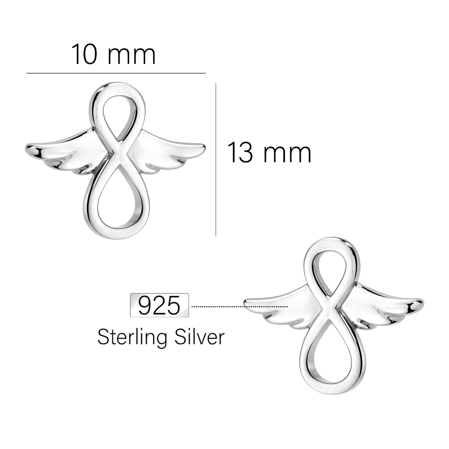 Maßenansicht von Engel Ohrstecker in 925 Silber von Sofia Milani - E0791