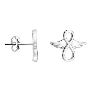 Haupt- und Seitenansicht von Engel Ohrstecker in 925 Silber von Sofia Milani - E0791