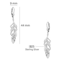 Flügel Ohrhänger in 925 Silber