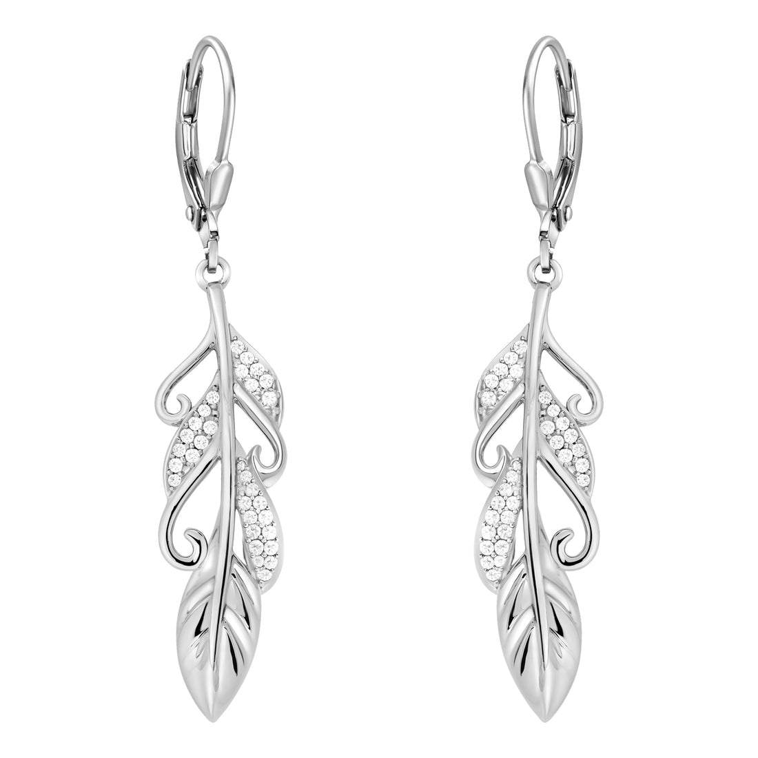 Flügel Ohrhänger in 925 Silber