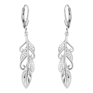Flügel Ohrhänger in 925 Silber